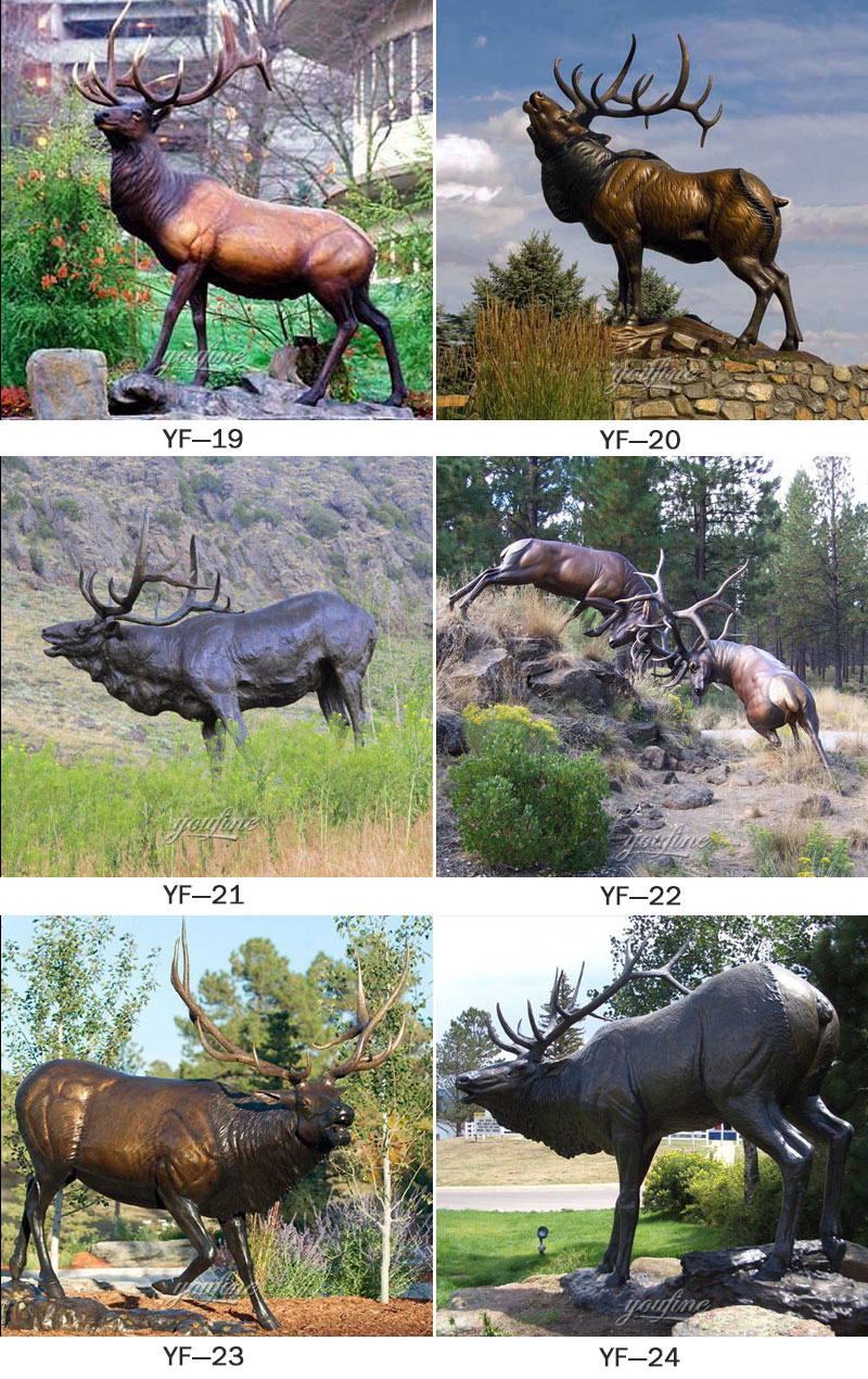 outdoor bronze elk statue for sale